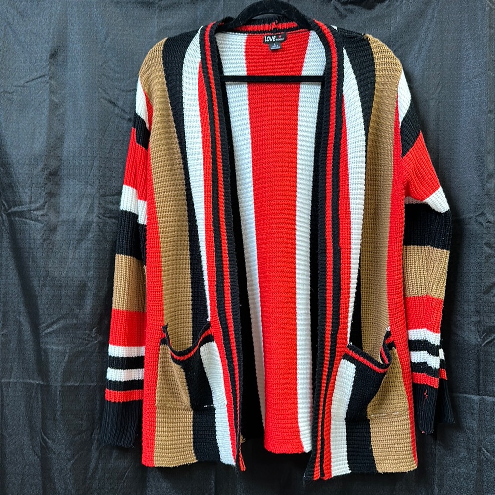 ‼️Women’s Size Large Color Block Knit pocket Cardigan